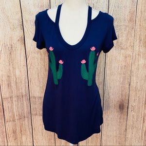 Women’s Francesca’s Alya Purple Cactus Halter Top